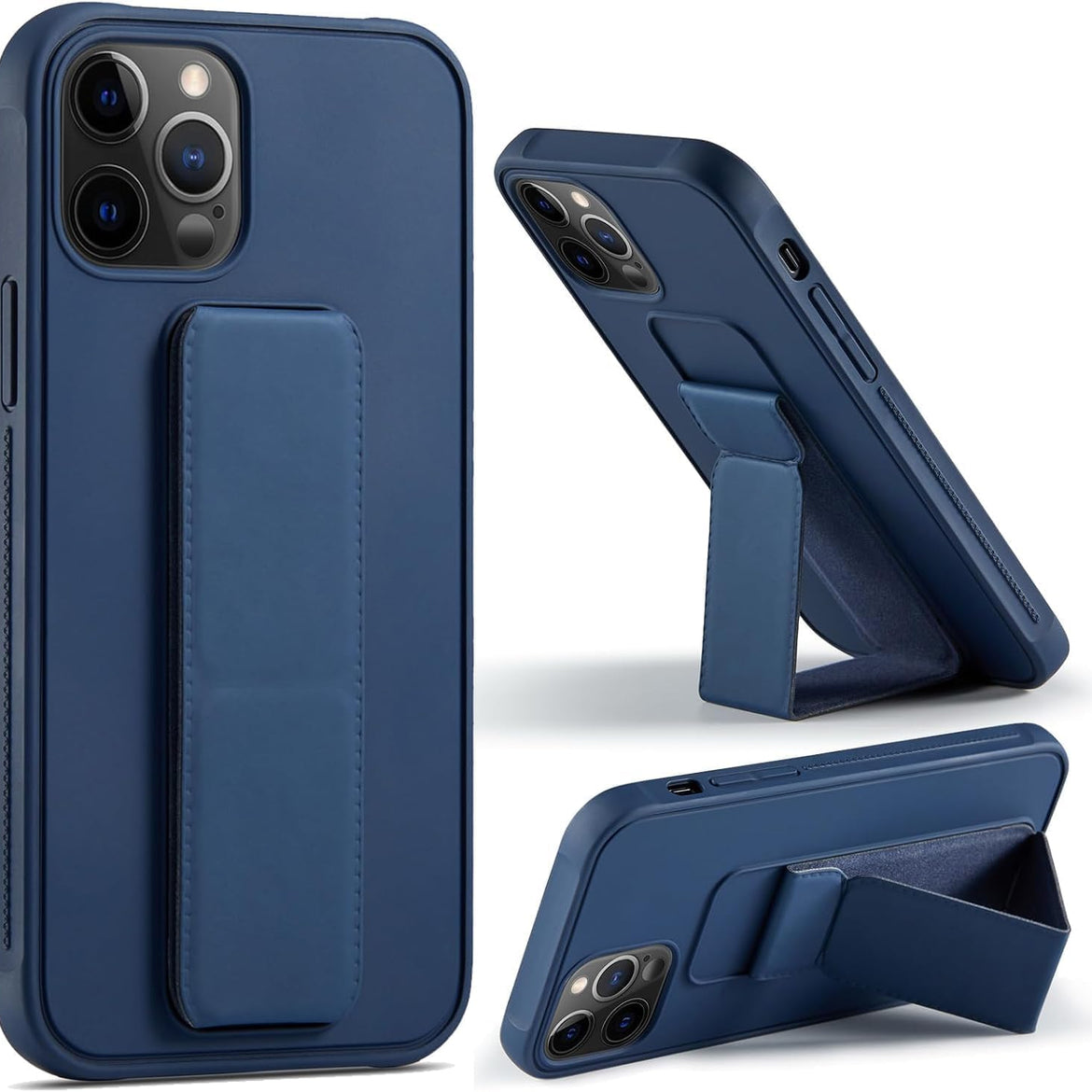 Compatible with iPhone 14 Plus Case with Stand, Multi-Functional Magnetic Vertical & Horizontal Kickstand Protective Phone Case, Candy Color Slim Cute Hybrid Cover (Black, iphone 14 plus)