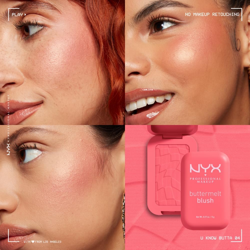 NYX Professional Makeup Buttermelt Blush, Powder Blush, up to 12 H Wear, Fade & Transfer Resistant, Butta Together