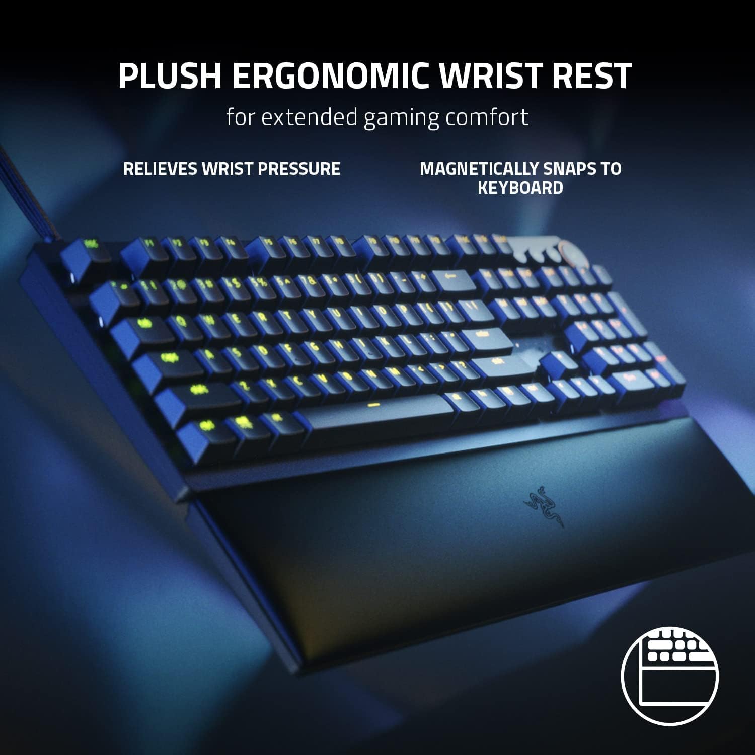 Razer Huntsman Mini 60% Compact Gaming Keyboard: Purple Switch, Clicky Optical-Mechanical Switches, Doubleshot PBT Keycaps, Detachable USB-C Cable, US Layout - Black