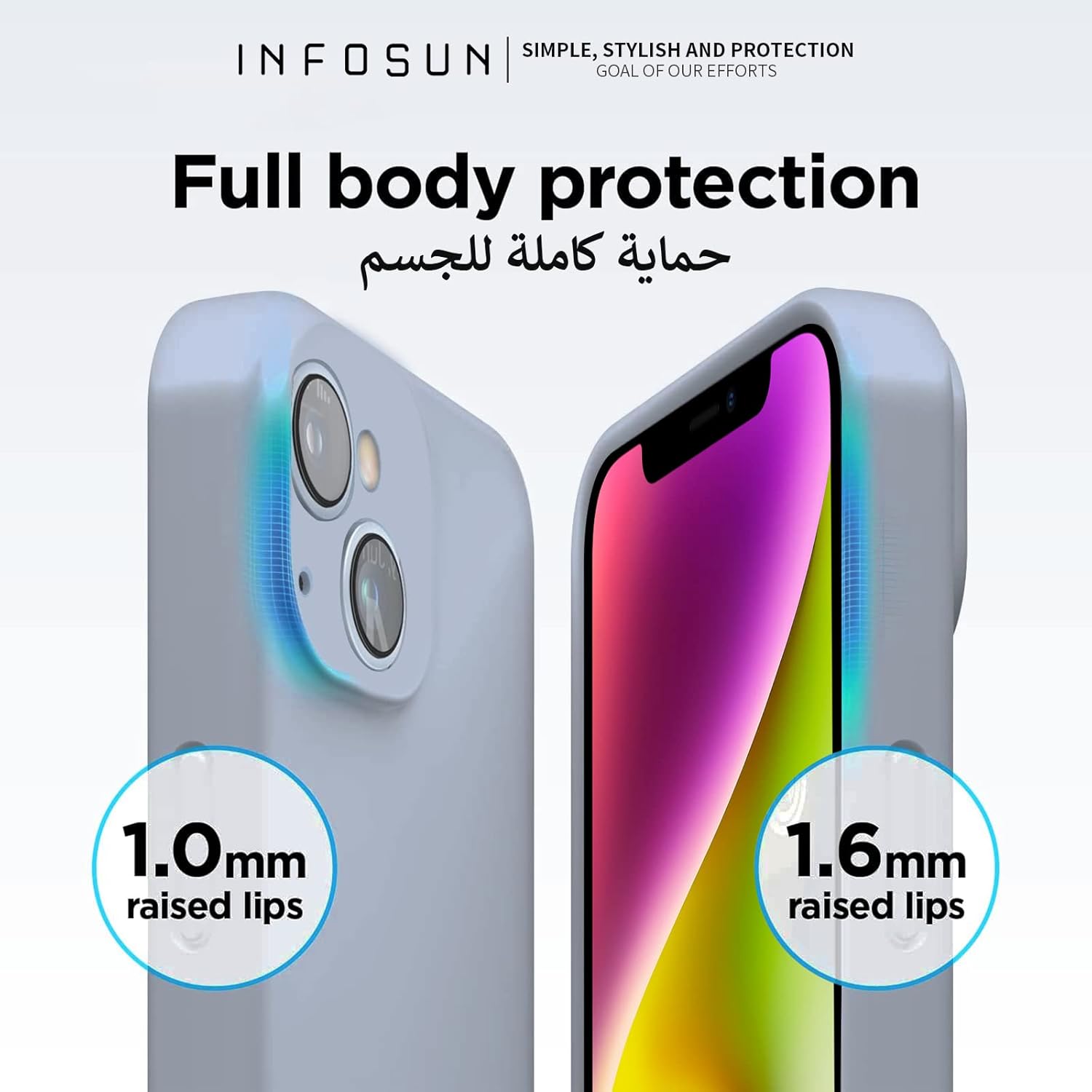 INFOSUN iPhone 15 Pro Case Silicone Protective Cover, Ultra Slim Soft Silicone Gel TPU Cover, Anti-Scratch Anti-Fingerprint Case Compatible with Apple iPhone 15 Pro(6.1Inch) (2023) (Black)