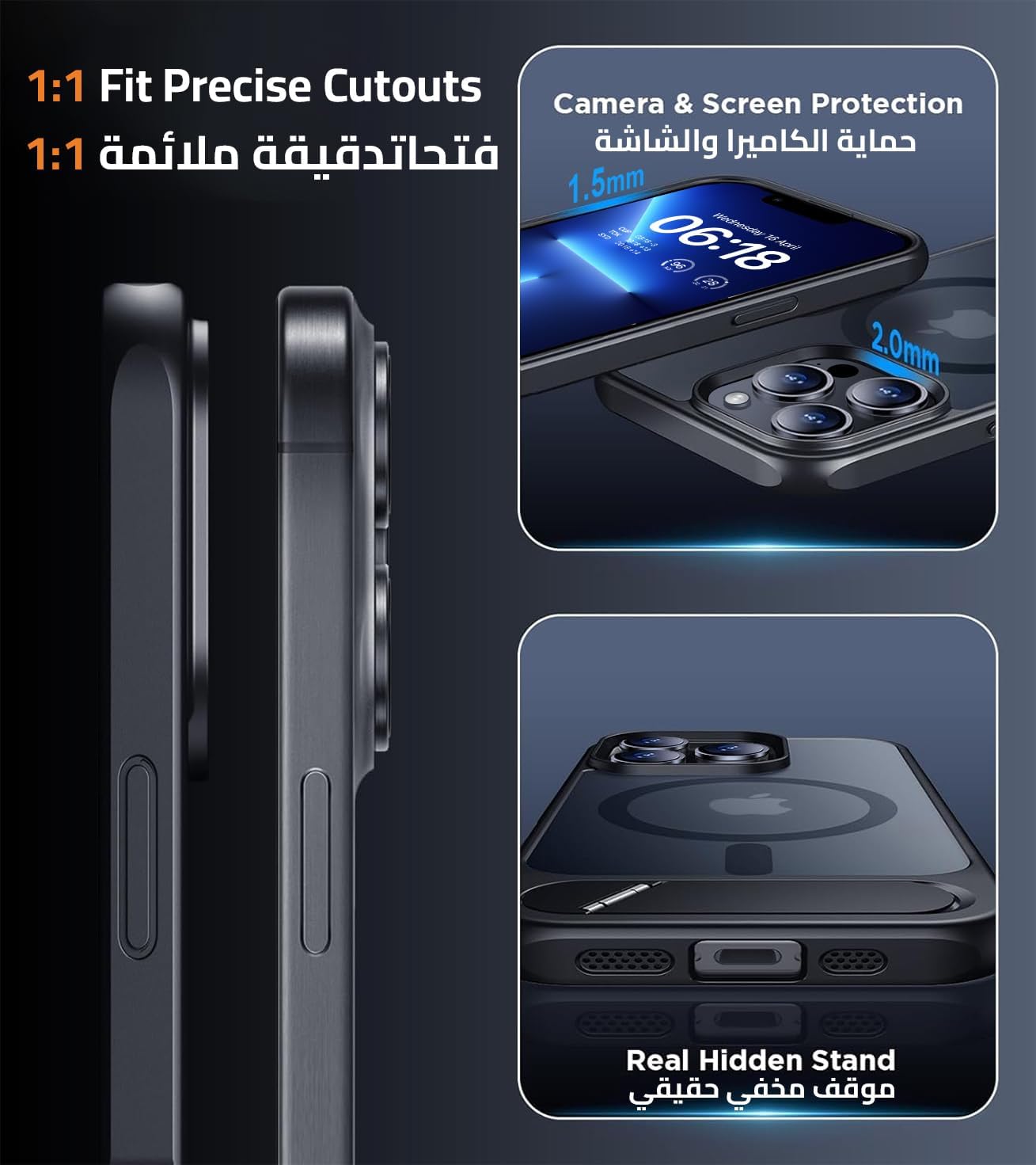 Eligo for iPhone 12 Pro Max Case, Compatible with MagSafe, Magnetic Cover with Invisible Stand, Shockproof Protection Phone Shell, Matte Kickstand Back Cases for Apple 12 Pro Max 6.7" (2020) (Black)