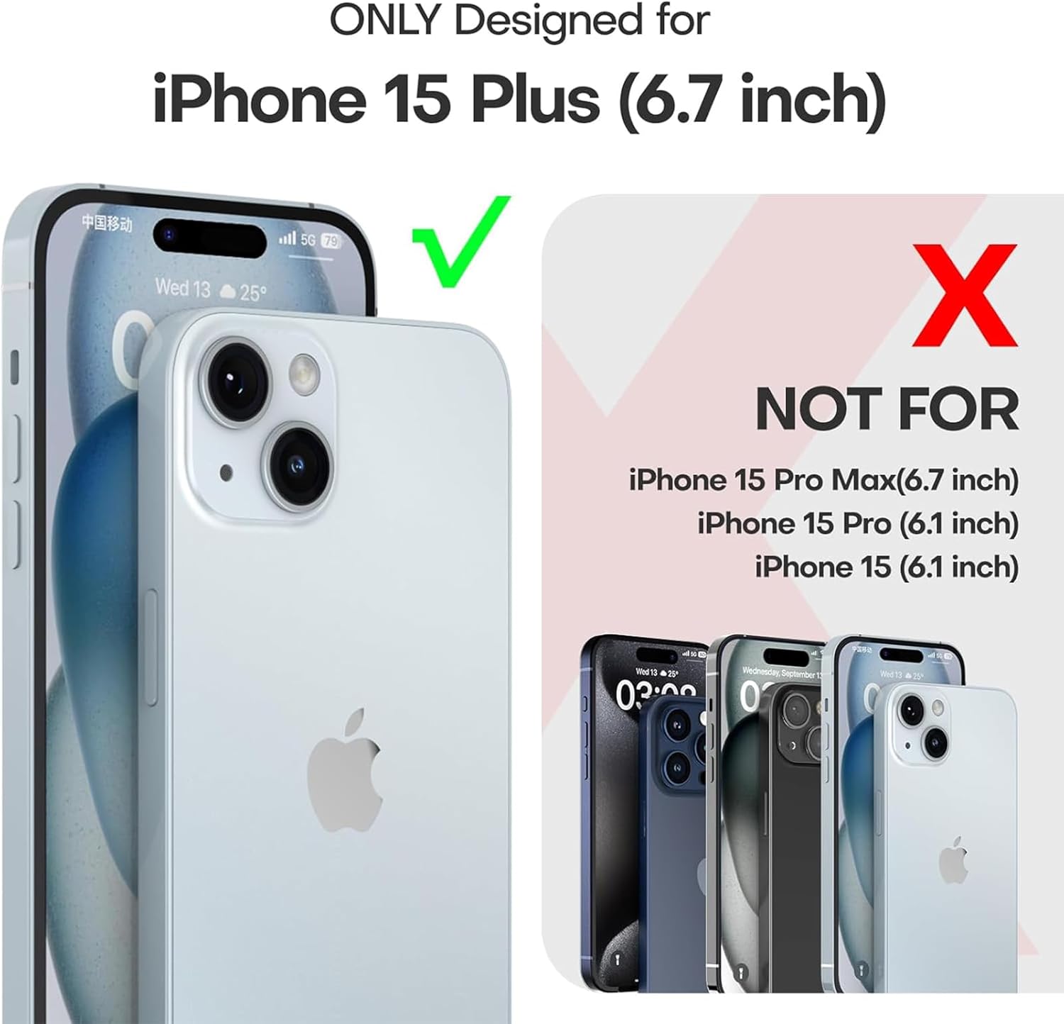 INFOSUN iPhone 15 Pro Case Silicone Protective Cover, Ultra Slim Soft Silicone Gel TPU Cover, Anti-Scratch Anti-Fingerprint Case Compatible with Apple iPhone 15 Pro(6.1Inch) (2023) (Black)