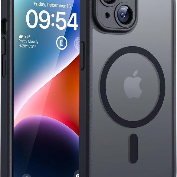 TOCOL for iPhone 17 Pro Max Case 6.9-inch, Built-in Magnetic Ring, Upgraded Camera Protection, Compatible with Magsafe, Military Grade Shockproof, Non-slip Translucent Matte Case, Black