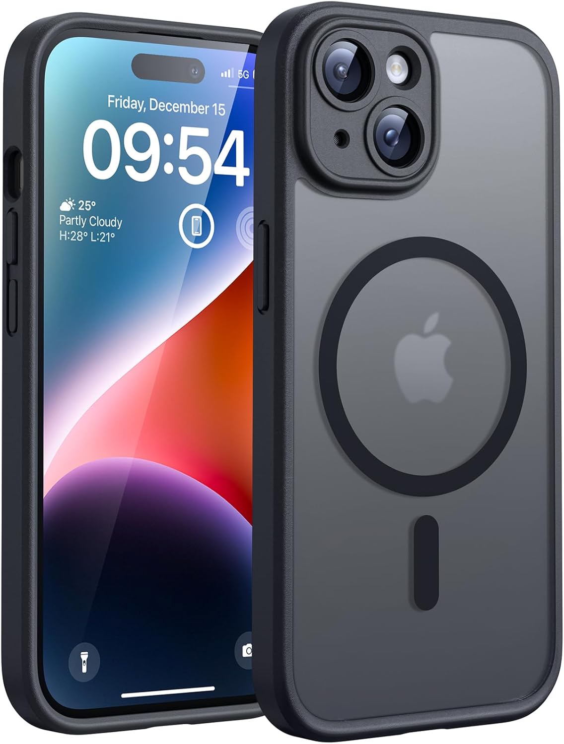 TOCOL for iPhone 17 Pro Max Case 6.9-inch, Built-in Magnetic Ring, Upgraded Camera Protection, Compatible with Magsafe, Military Grade Shockproof, Non-slip Translucent Matte Case, Black
