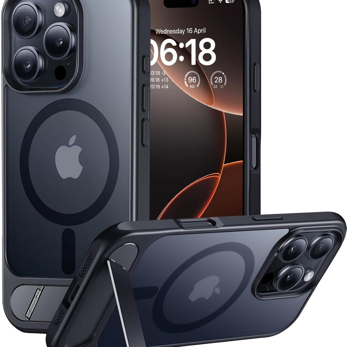 Eligo for iPhone 12 Pro Max Case, Compatible with MagSafe, Magnetic Cover with Invisible Stand, Shockproof Protection Phone Shell, Matte Kickstand Back Cases for Apple 12 Pro Max 6.7" (2020) (Black)