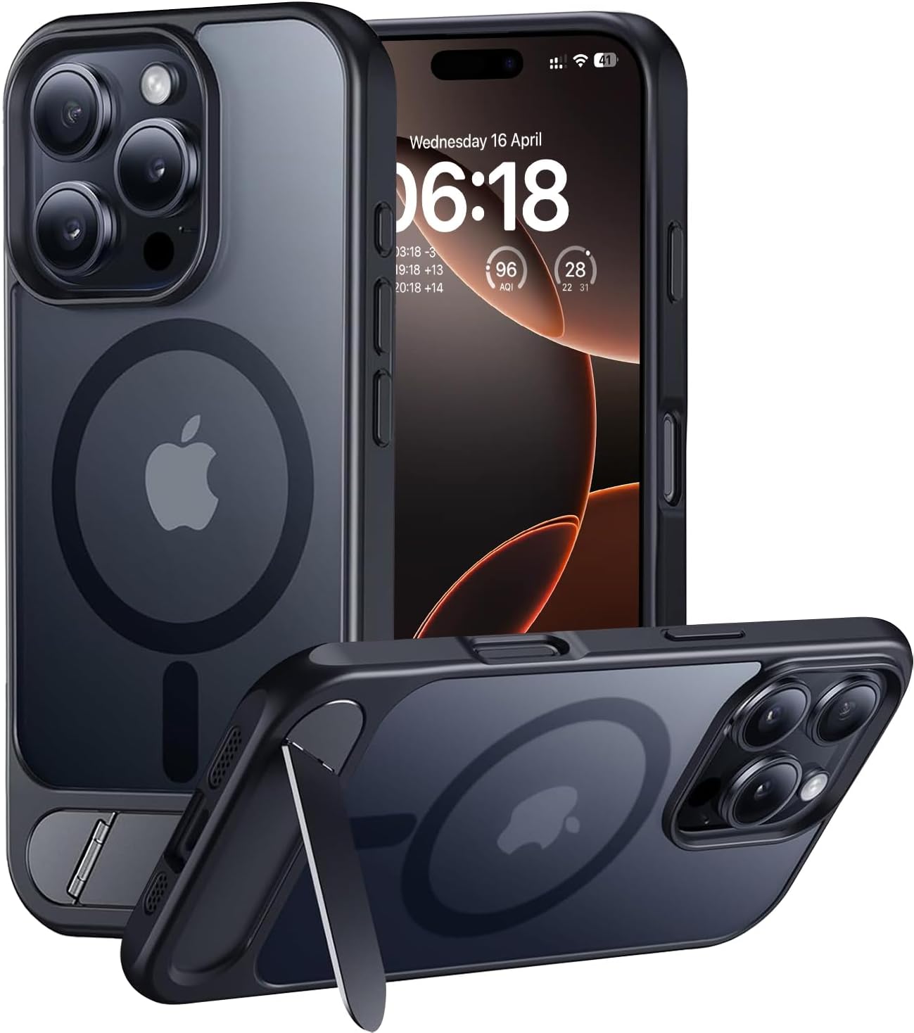 Eligo for iPhone 12 Pro Max Case, Compatible with MagSafe, Magnetic Cover with Invisible Stand, Shockproof Protection Phone Shell, Matte Kickstand Back Cases for Apple 12 Pro Max 6.7" (2020) (Black)
