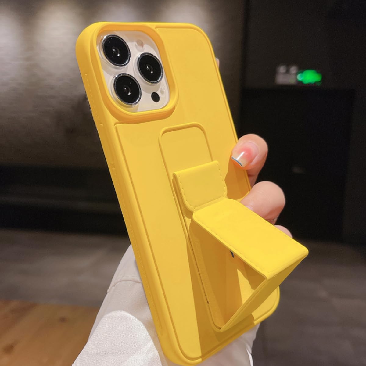 Compatible with iPhone 14 Plus Case with Stand, Multi-Functional Magnetic Vertical & Horizontal Kickstand Protective Phone Case, Candy Color Slim Cute Hybrid Cover (Black, iphone 14 plus)