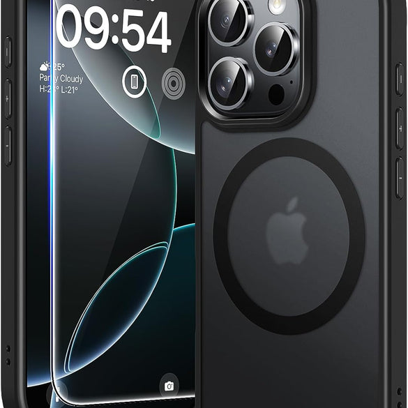 TAURI for iPhone 17 Pro Case with 1-Pack Screen Protector, Camera Lens Full Protection, Military-Grade Protection, Shockproof Transparent Back Bumper Phone Cover - Clear
