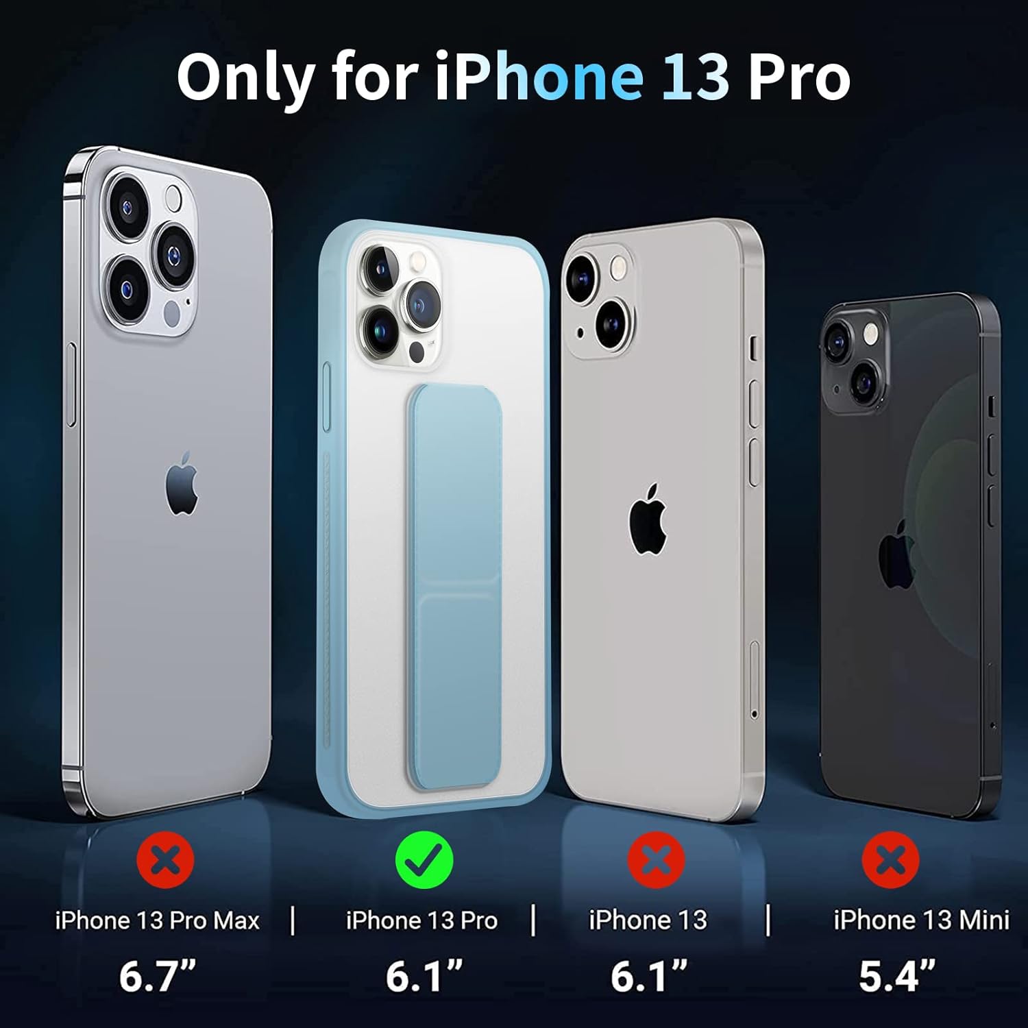 INFOSUN for iPhone 14 Pro Case Stand Cover Matte Cases with Frosted Back Hand Grip Kickstand Cover Holder Shockproof Translucent Design for iPhone 14 Pro (6.1 Inch) (2022) (Black)