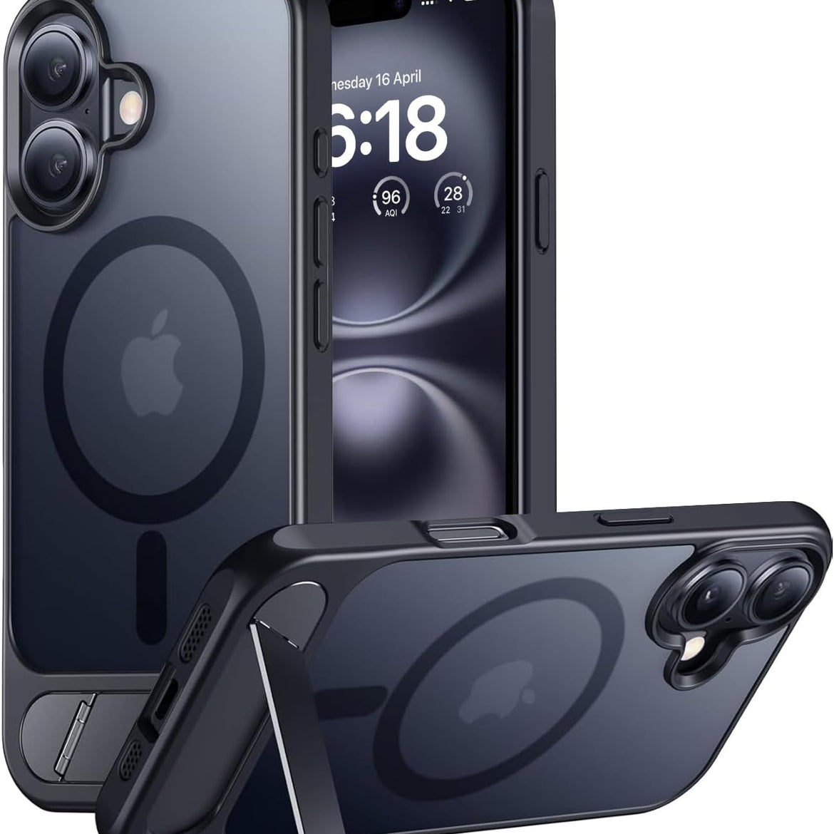 Eligo for iPhone 12 Pro Max Case, Compatible with MagSafe, Magnetic Cover with Invisible Stand, Shockproof Protection Phone Shell, Matte Kickstand Back Cases for Apple 12 Pro Max 6.7" (2020) (Black)