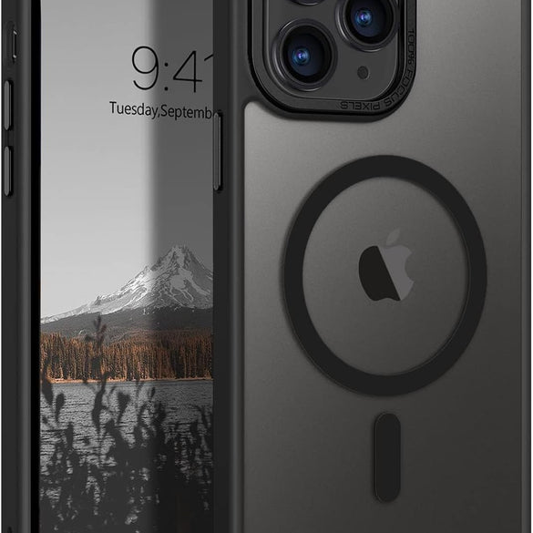 Eligo Magnetic Case for iPhone 11, Compatible with MagSafe Shockproof Protection Cover, Translucent Matte Phone Case with Strong Magnet, Slim Case for Apple 11 6.1 Inch (2019)(Black)