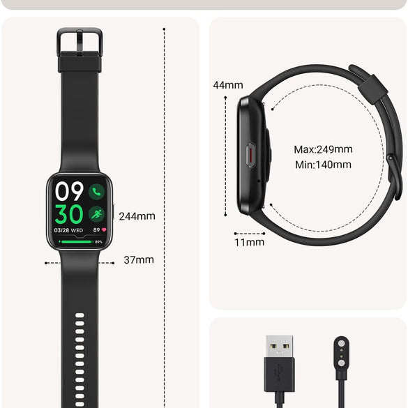 Smart Watch for Men Women (Answer/Make Call), Alexa Built-in, 1.8" Touch Screen Fitness Watch with SpO2 Sleep Monitor, 100 Sport, IP68 Waterproof Step Counter Smartwatch for iOS Android