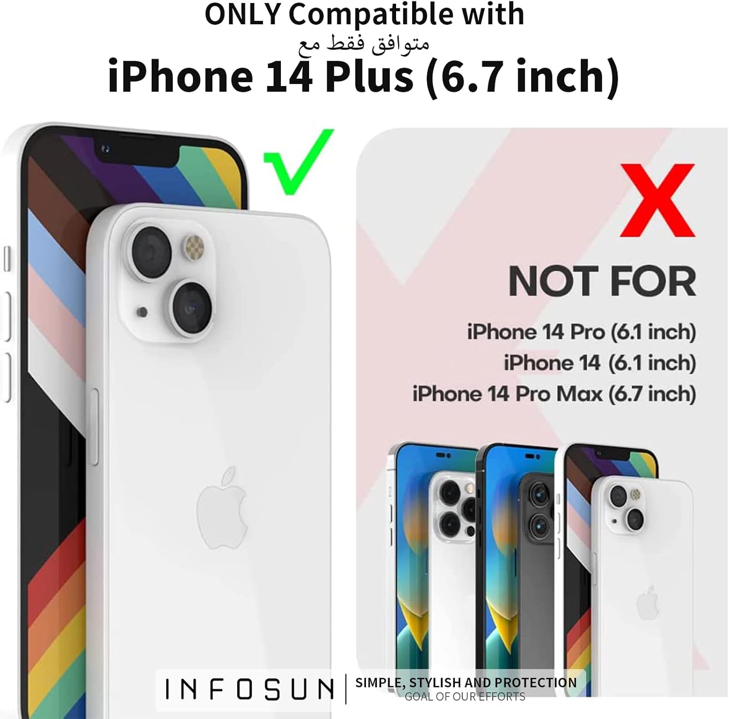 INFOSUN iPhone 15 Pro Case Silicone Protective Cover, Ultra Slim Soft Silicone Gel TPU Cover, Anti-Scratch Anti-Fingerprint Case Compatible with Apple iPhone 15 Pro(6.1Inch) (2023) (Black)