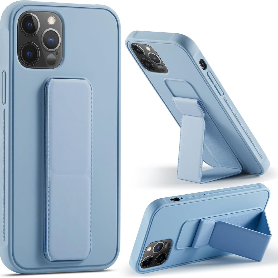 Compatible with iPhone 14 Plus Case with Stand, Multi-Functional Magnetic Vertical & Horizontal Kickstand Protective Phone Case, Candy Color Slim Cute Hybrid Cover (Black, iphone 14 plus)