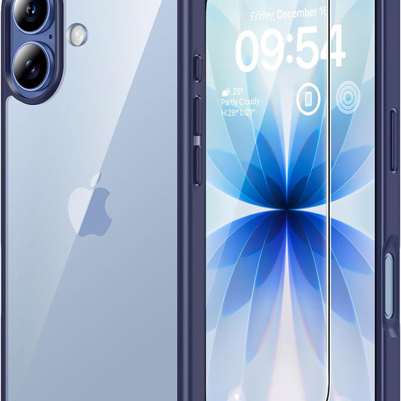 TAURI for iPhone 17 Pro Case with 1-Pack Screen Protector, Camera Lens Full Protection, Military-Grade Protection, Shockproof Transparent Back Bumper Phone Cover - Clear
