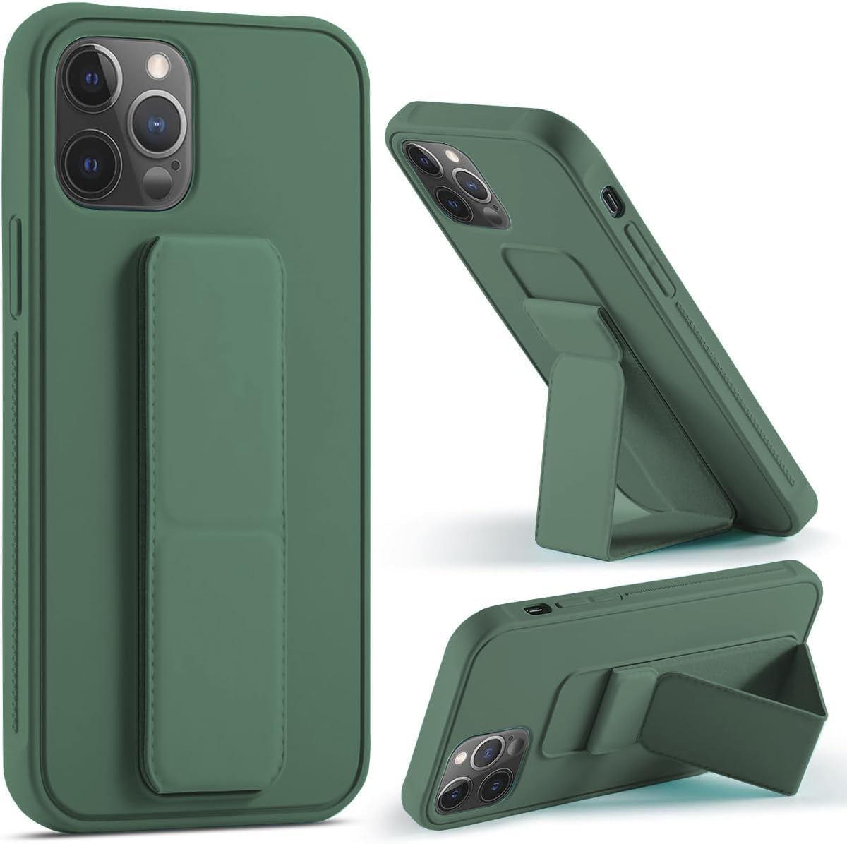 Compatible with iPhone 14 Plus Case with Stand, Multi-Functional Magnetic Vertical & Horizontal Kickstand Protective Phone Case, Candy Color Slim Cute Hybrid Cover (Black, iphone 14 plus)