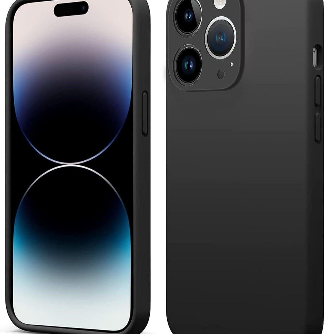 INFOSUN iPhone 15 Pro Case Silicone Protective Cover, Ultra Slim Soft Silicone Gel TPU Cover, Anti-Scratch Anti-Fingerprint Case Compatible with Apple iPhone 15 Pro(6.1Inch) (2023) (Black)