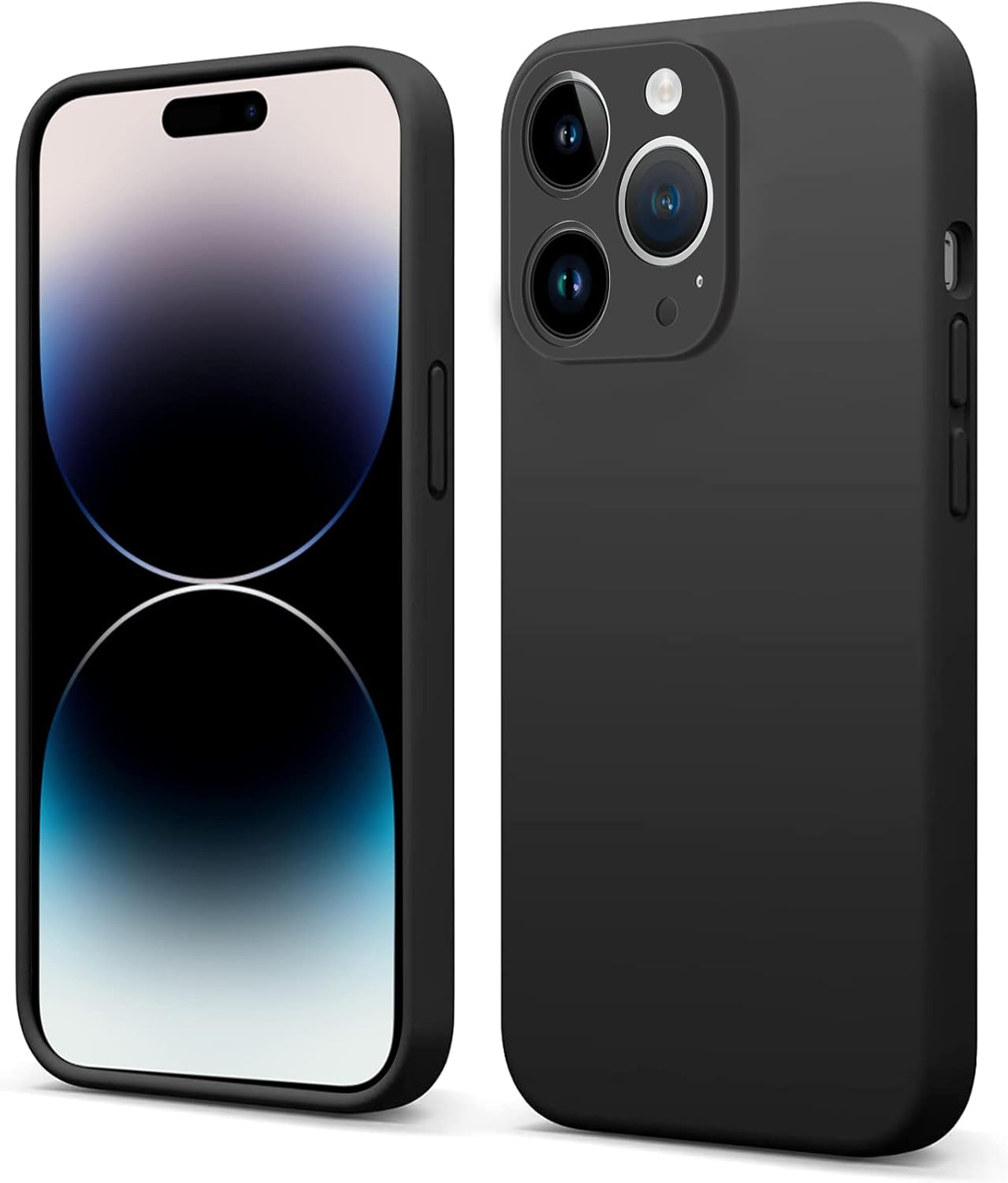 INFOSUN iPhone 15 Pro Case Silicone Protective Cover, Ultra Slim Soft Silicone Gel TPU Cover, Anti-Scratch Anti-Fingerprint Case Compatible with Apple iPhone 15 Pro(6.1Inch) (2023) (Black)
