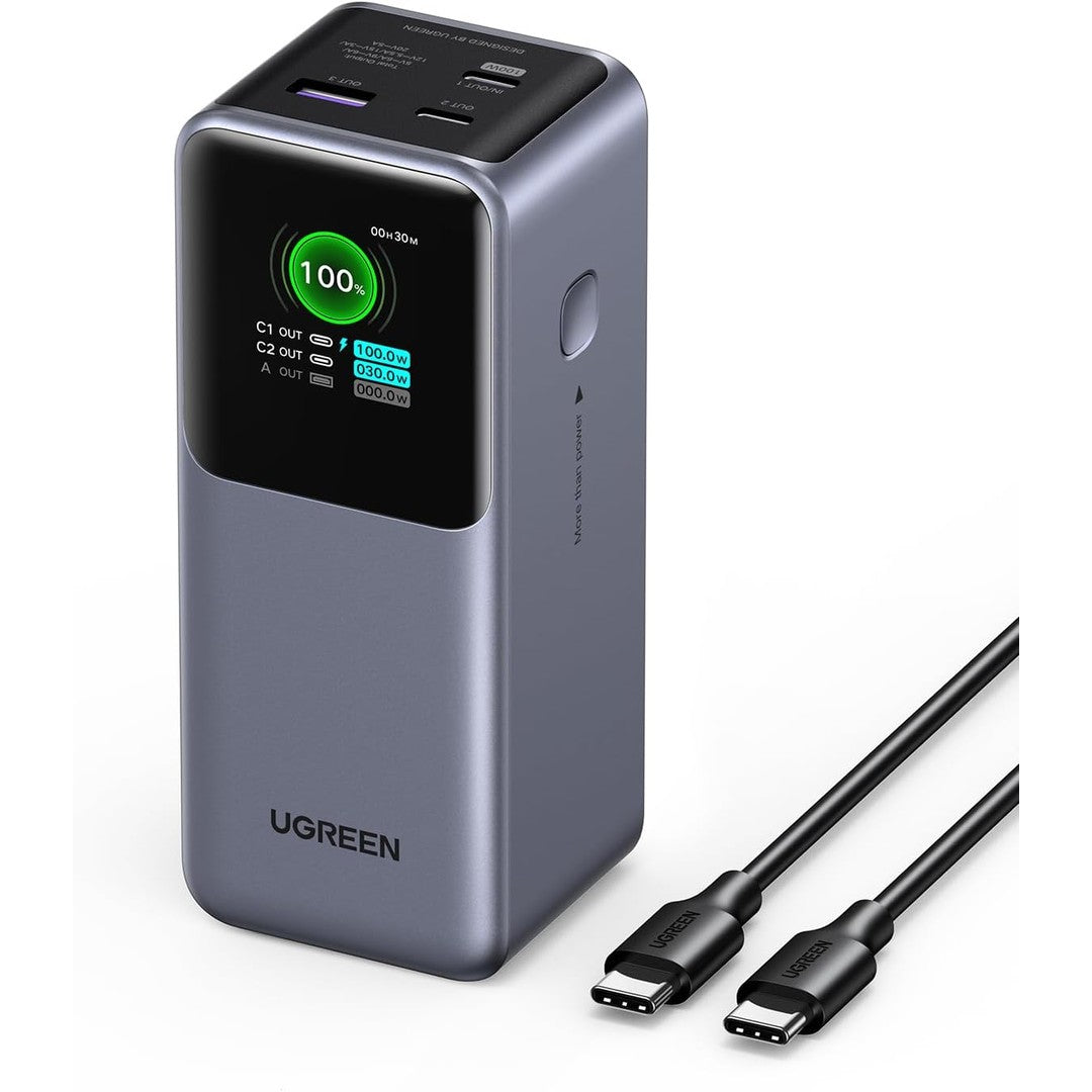 UGREEN Nexode Power Bank 20000mAh 130W PD Fast Charging, 2 USB-C and 1 USB-A Portable Charger, Smart Digital Display Battery Pack for MacBook, iPad Pro, iPhone 17 Series, Galaxy S25U, etc