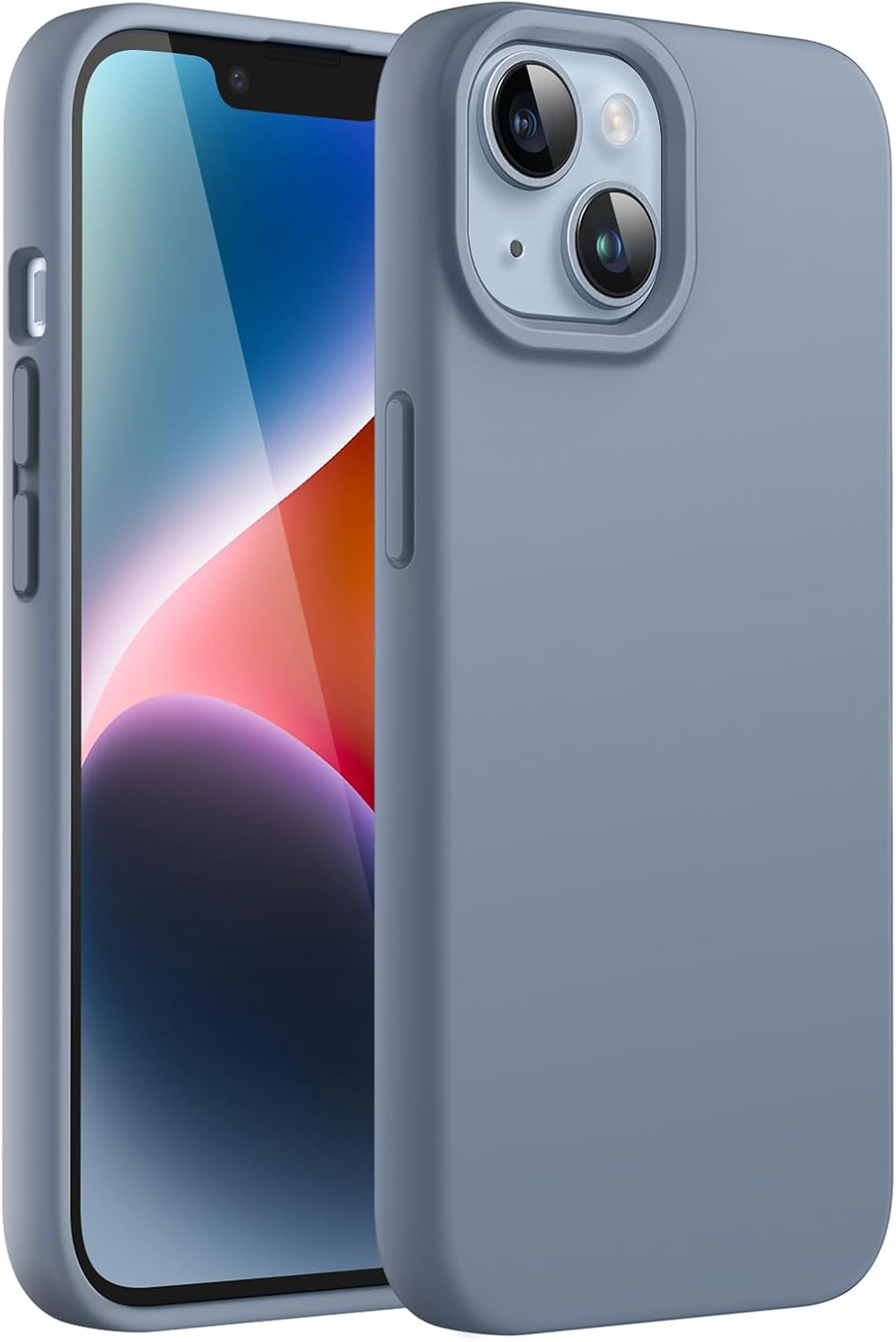 JETech Silicone Case for iPhone 14 6.1-Inch, Silky-Soft Touch Full-Body Protective Phone Case, Shockproof Cover with Microfiber Lining (Sierra Blue)