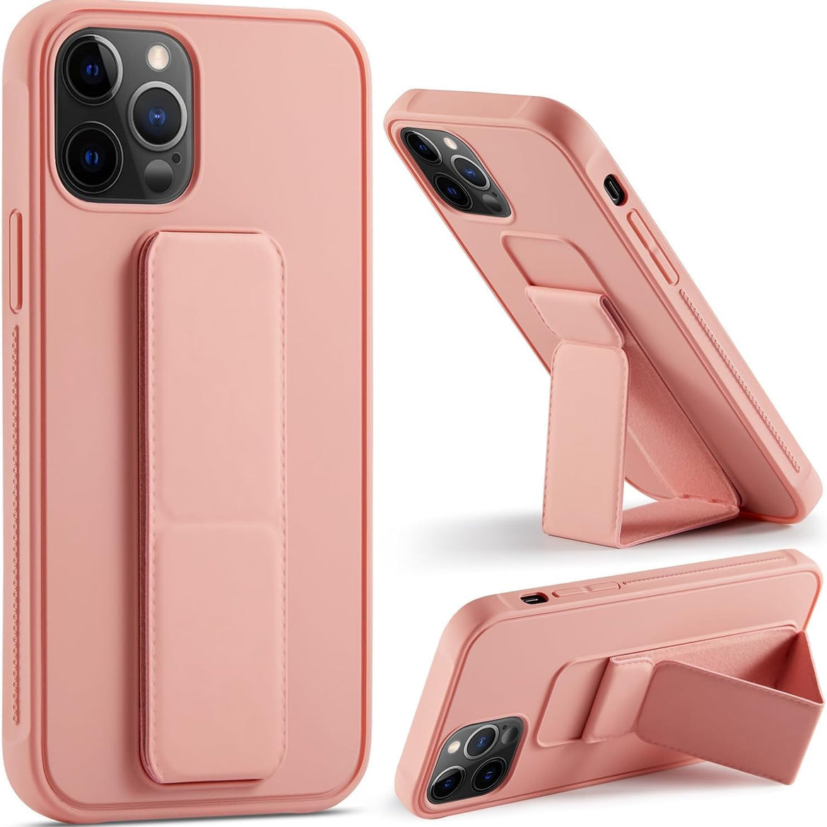 Compatible with iPhone 14 Plus Case with Stand, Multi-Functional Magnetic Vertical & Horizontal Kickstand Protective Phone Case, Candy Color Slim Cute Hybrid Cover (Black, iphone 14 plus)