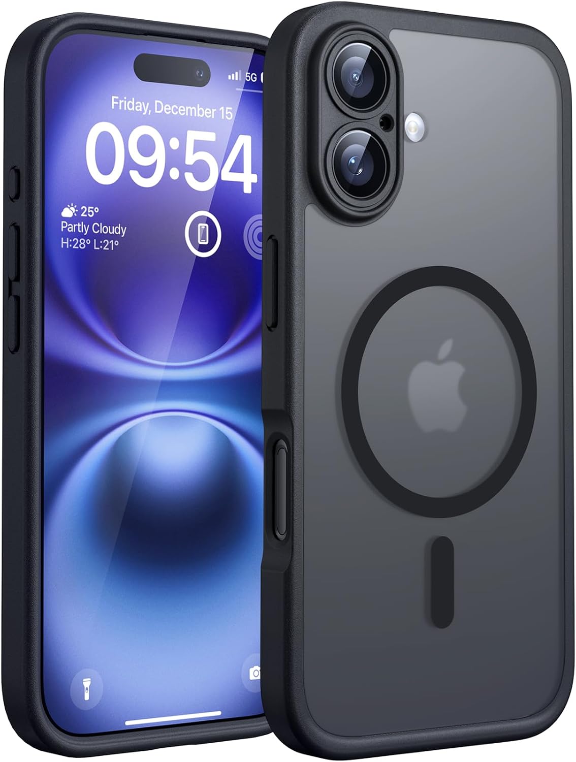 TOCOL for iPhone 17 Pro Max Case 6.9-inch, Built-in Magnetic Ring, Upgraded Camera Protection, Compatible with Magsafe, Military Grade Shockproof, Non-slip Translucent Matte Case, Black