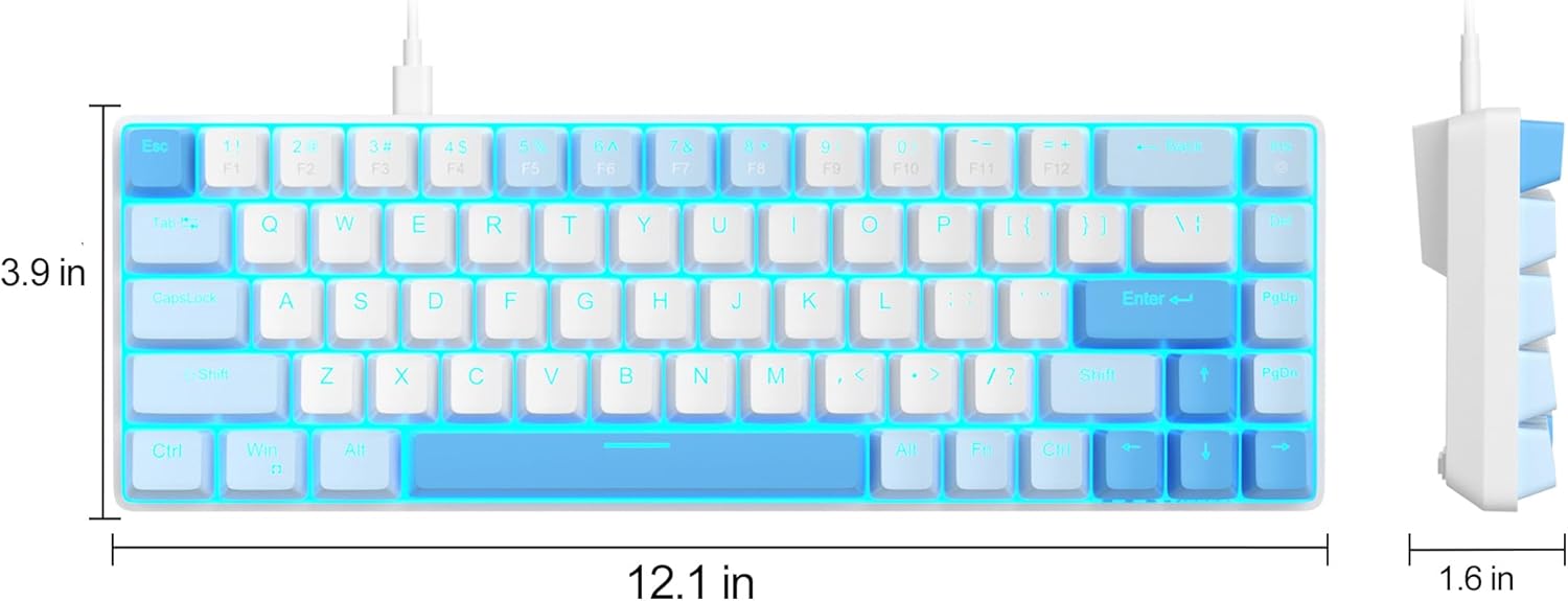 MageGee Portable 60% Mechanical Gaming Keyboard (Grey/Blue Switch)