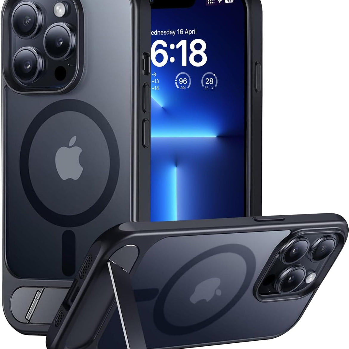 Eligo for iPhone 12 Pro Max Case, Compatible with MagSafe, Magnetic Cover with Invisible Stand, Shockproof Protection Phone Shell, Matte Kickstand Back Cases for Apple 12 Pro Max 6.7" (2020) (Black)