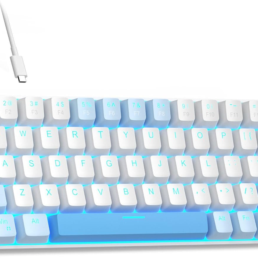 MageGee Portable 60% Mechanical Gaming Keyboard (Grey/Blue Switch)