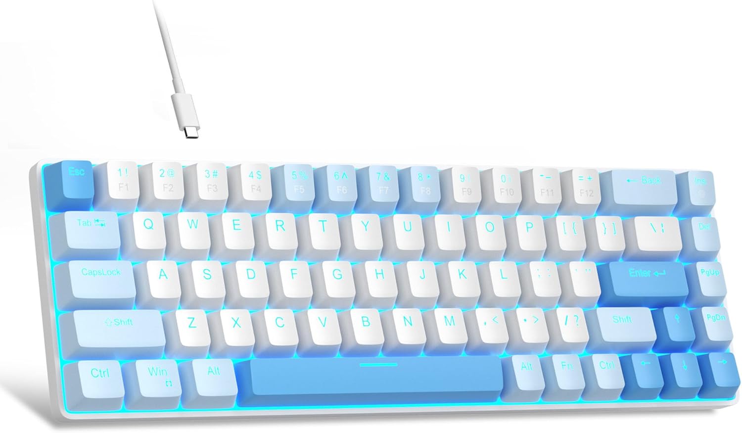 MageGee Portable 60% Mechanical Gaming Keyboard (Grey/Blue Switch)