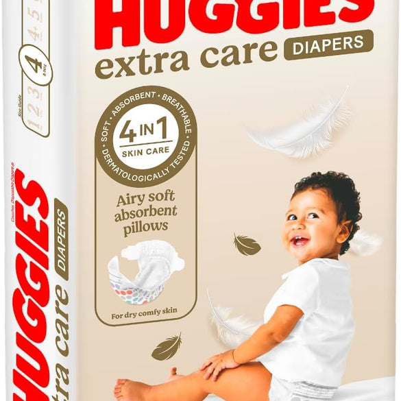 Huggies Extra Care, Size 4, 8-14 kg, Twin Jumbo Pack, 136 Diapers