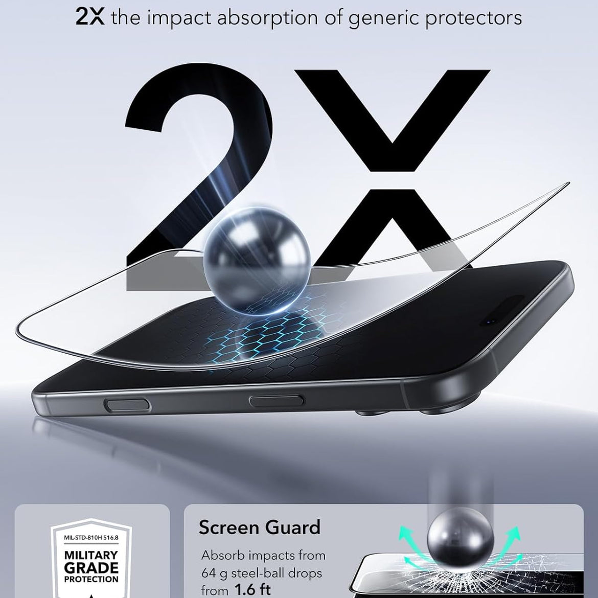 ESR 3 Pack for iPhone 17 Pro Max Screen Protectors Tempered Glass, High Clarity, 9H Hardness Scratch Resistant, Full Coverage, Military-Grade, Shatterproof, Screen Guard with Ultra Fit Tray