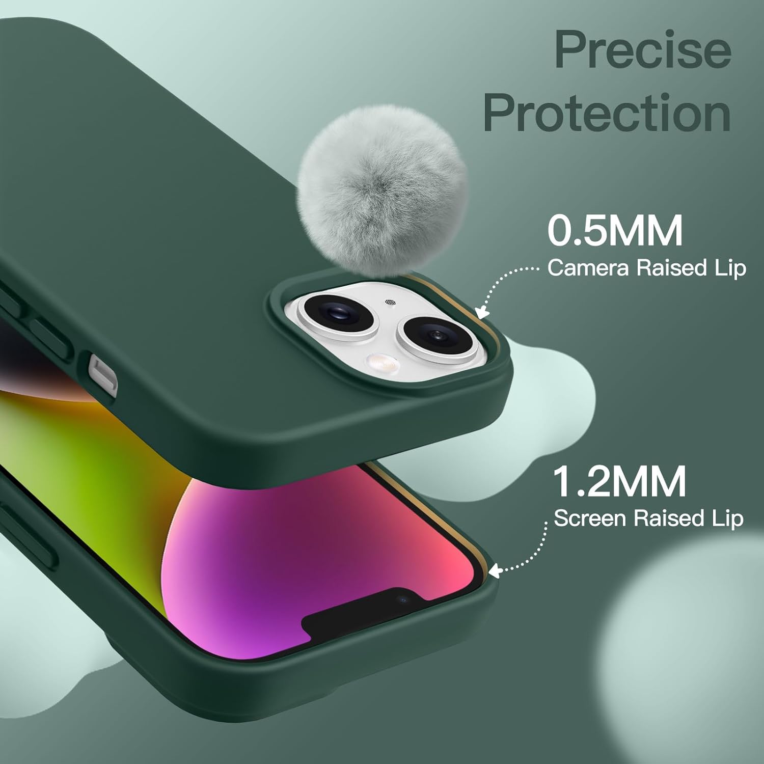 JETech Silicone Case for iPhone 14 6.1-Inch, Silky-Soft Touch Full-Body Protective Phone Case, Shockproof Cover with Microfiber Lining (Sierra Blue)