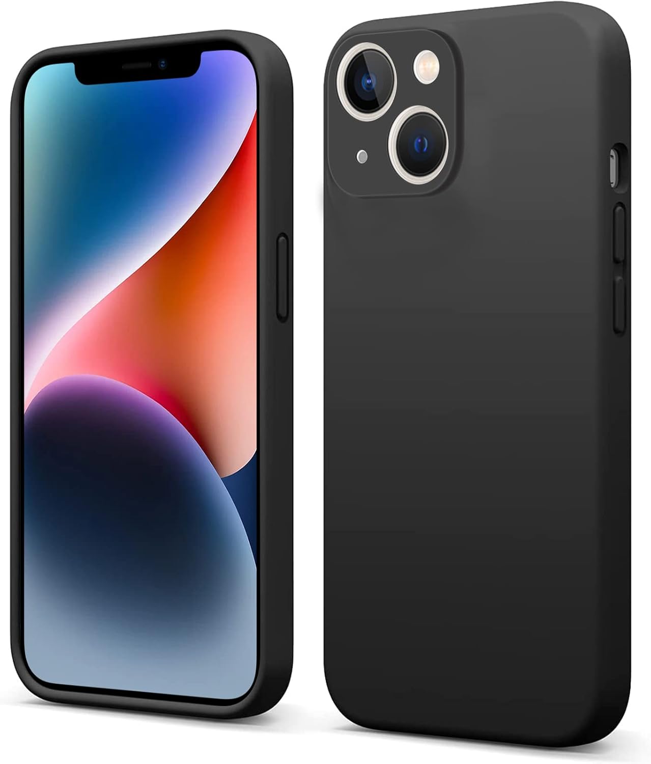 INFOSUN iPhone 15 Pro Case Silicone Protective Cover, Ultra Slim Soft Silicone Gel TPU Cover, Anti-Scratch Anti-Fingerprint Case Compatible with Apple iPhone 15 Pro(6.1Inch) (2023) (Black)