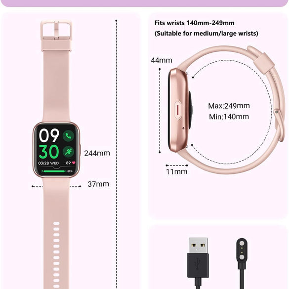 Smart Watch for Men Women (Answer/Make Call), Alexa Built-in, 1.8" Touch Screen Fitness Watch with SpO2 Sleep Monitor, 100 Sport, IP68 Waterproof Step Counter Smartwatch for iOS Android