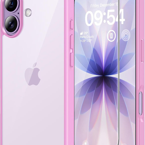 TAURI for iPhone 17 Pro Case with 1-Pack Screen Protector, Camera Lens Full Protection, Military-Grade Protection, Shockproof Transparent Back Bumper Phone Cover - Clear