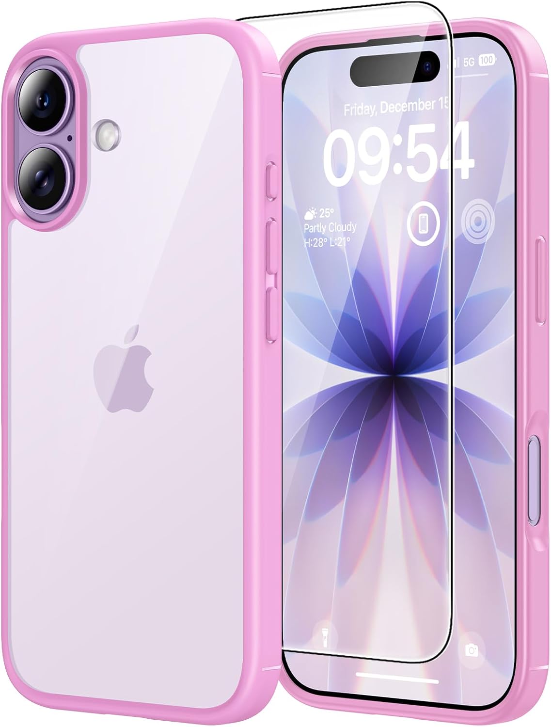 TAURI for iPhone 17 Pro Case with 1-Pack Screen Protector, Camera Lens Full Protection, Military-Grade Protection, Shockproof Transparent Back Bumper Phone Cover - Clear