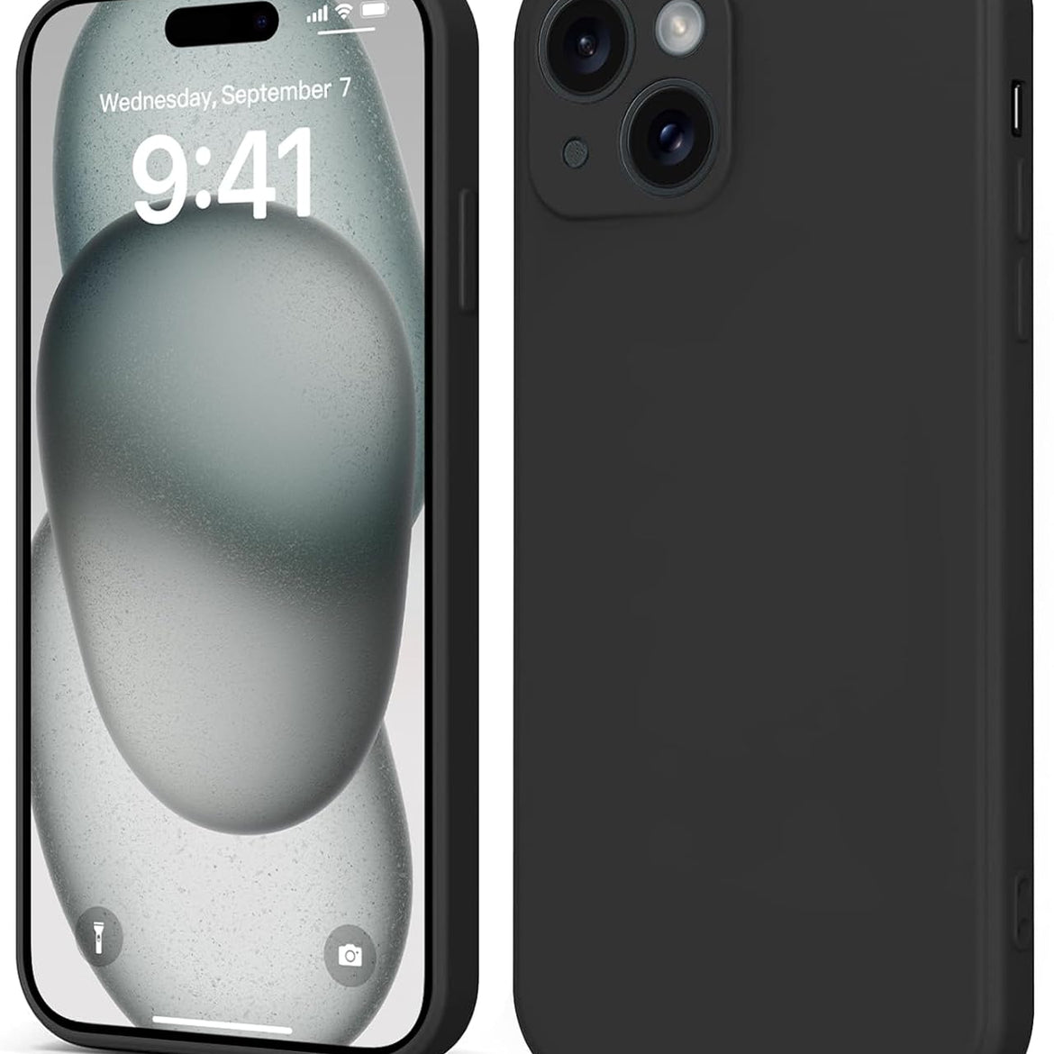INFOSUN iPhone 15 Pro Case Silicone Protective Cover, Ultra Slim Soft Silicone Gel TPU Cover, Anti-Scratch Anti-Fingerprint Case Compatible with Apple iPhone 15 Pro(6.1Inch) (2023) (Black)