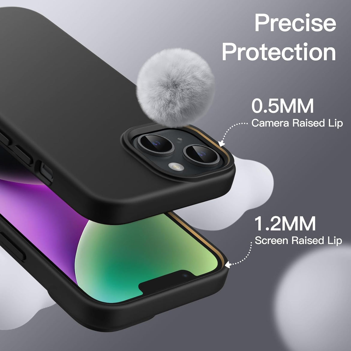 JETech Silicone Case for iPhone 14 6.1-Inch, Silky-Soft Touch Full-Body Protective Phone Case, Shockproof Cover with Microfiber Lining (Sierra Blue)
