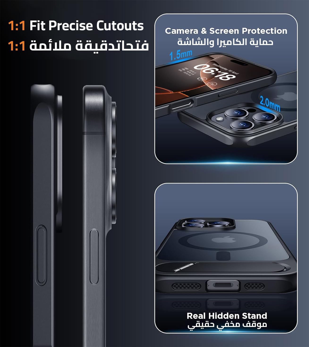 Eligo for iPhone 12 Pro Max Case, Compatible with MagSafe, Magnetic Cover with Invisible Stand, Shockproof Protection Phone Shell, Matte Kickstand Back Cases for Apple 12 Pro Max 6.7" (2020) (Black)