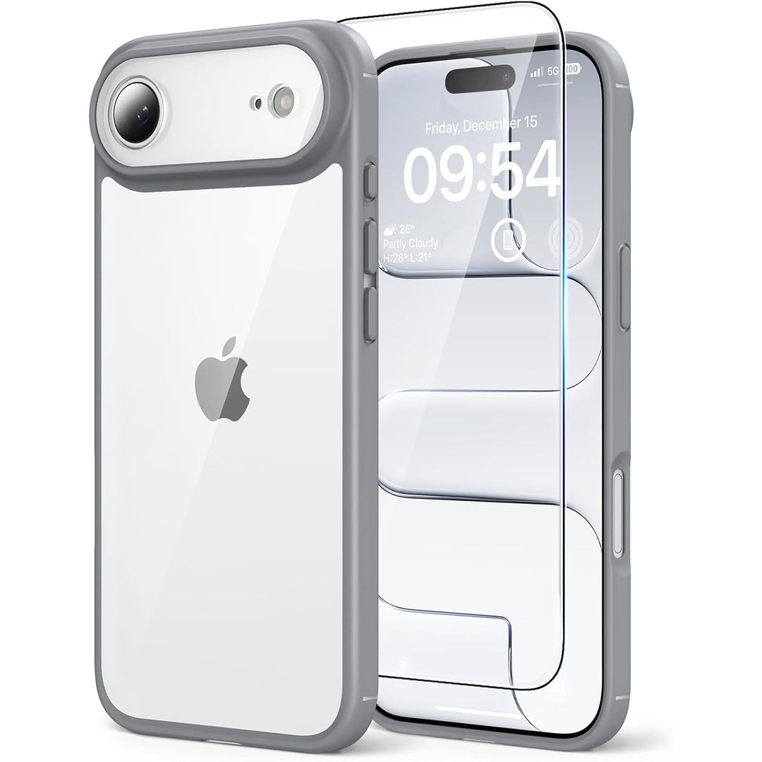 TAURI for iPhone 17 Pro Case with 1-Pack Screen Protector, Camera Lens Full Protection, Military-Grade Protection, Shockproof Transparent Back Bumper Phone Cover - Clear