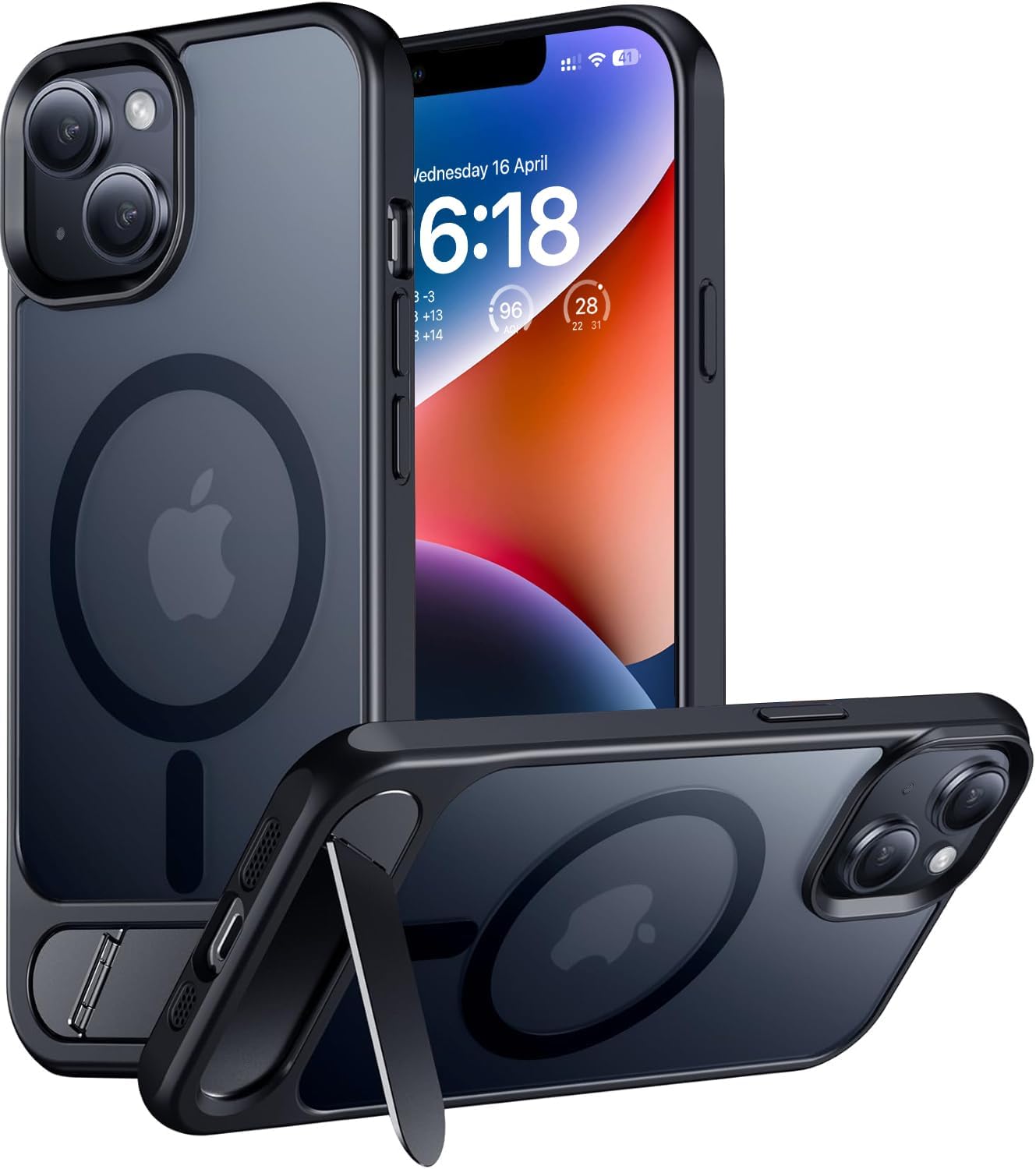 Eligo for iPhone 12 Pro Max Case, Compatible with MagSafe, Magnetic Cover with Invisible Stand, Shockproof Protection Phone Shell, Matte Kickstand Back Cases for Apple 12 Pro Max 6.7" (2020) (Black)