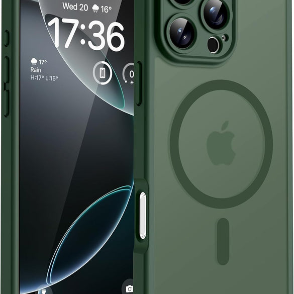 TOCOL for iPhone 17 Pro Max Case 6.9-inch, Built-in Magnetic Ring, Upgraded Camera Protection, Compatible with Magsafe, Military Grade Shockproof, Non-slip Translucent Matte Case, Black