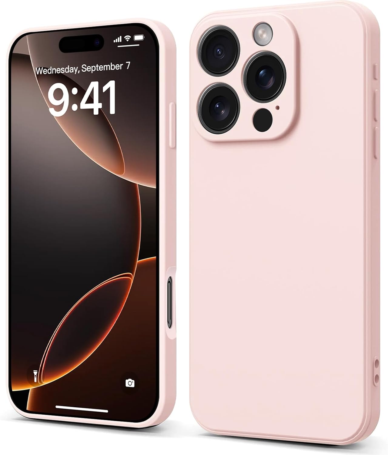 INFOSUN iPhone 15 Pro Case Silicone Protective Cover, Ultra Slim Soft Silicone Gel TPU Cover, Anti-Scratch Anti-Fingerprint Case Compatible with Apple iPhone 15 Pro(6.1Inch) (2023) (Black)
