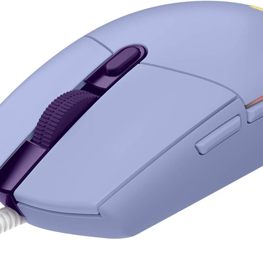 Logitech G203 Wired Gaming Mouse, 8,000 Dpi, Rainbow Optical Effect Lightsync Rgb, 6 Programmable Buttons, On-Board Memory, Screen Mapping, Pc/Mac Computer And Laptop Compatible - Black