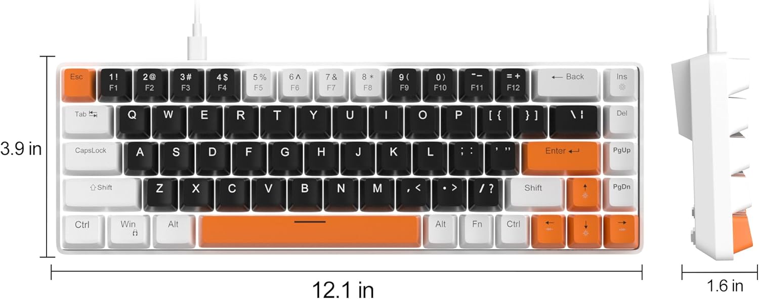 MageGee Portable 60% Mechanical Gaming Keyboard (Grey/Blue Switch)