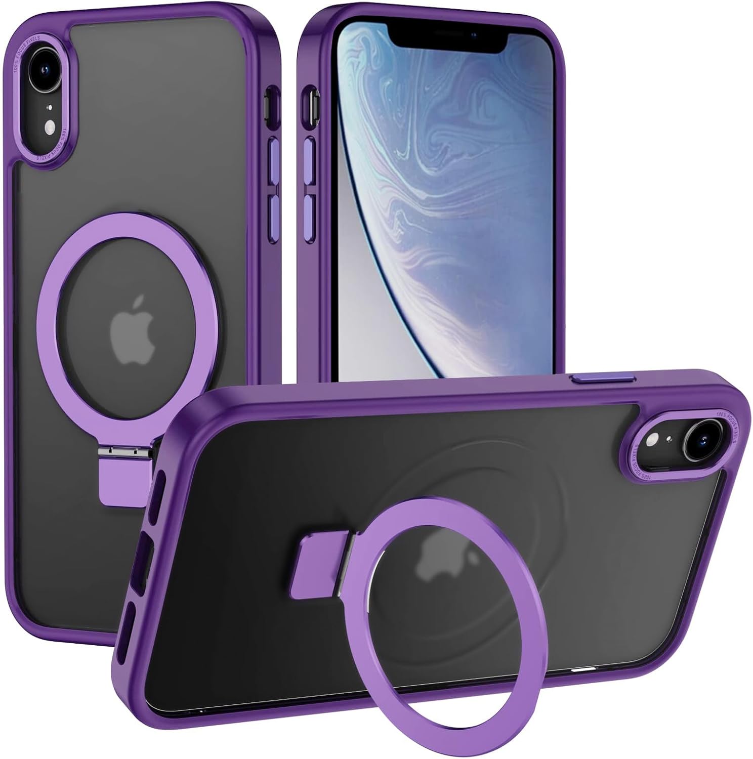 Eligo for iPhone 12 Pro Max Magnetic Case with Invisible Stand, Compatible with MagSafe Shockproof Protection Cover, Translucent Matte Slim Phone Case with Magnet for Apple 12 Pro Max (2020)(Black)