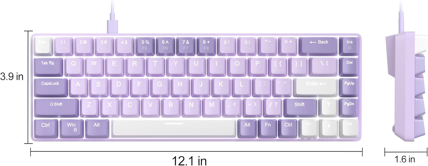 MageGee Portable 60% Mechanical Gaming Keyboard (Grey/Blue Switch)