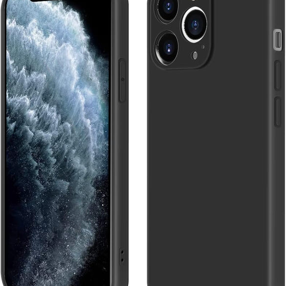 INFOSUN iPhone 15 Pro Case Silicone Protective Cover, Ultra Slim Soft Silicone Gel TPU Cover, Anti-Scratch Anti-Fingerprint Case Compatible with Apple iPhone 15 Pro(6.1Inch) (2023) (Black)