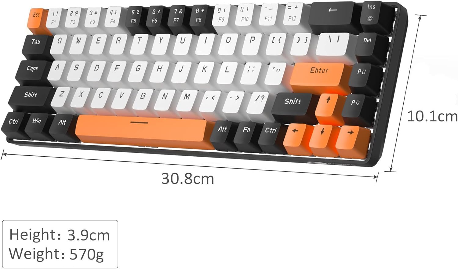 MageGee Portable 60% Mechanical Gaming Keyboard (Grey/Blue Switch)
